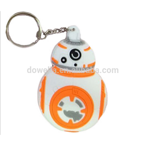 custom BB-8 2D soft pvc keychain
